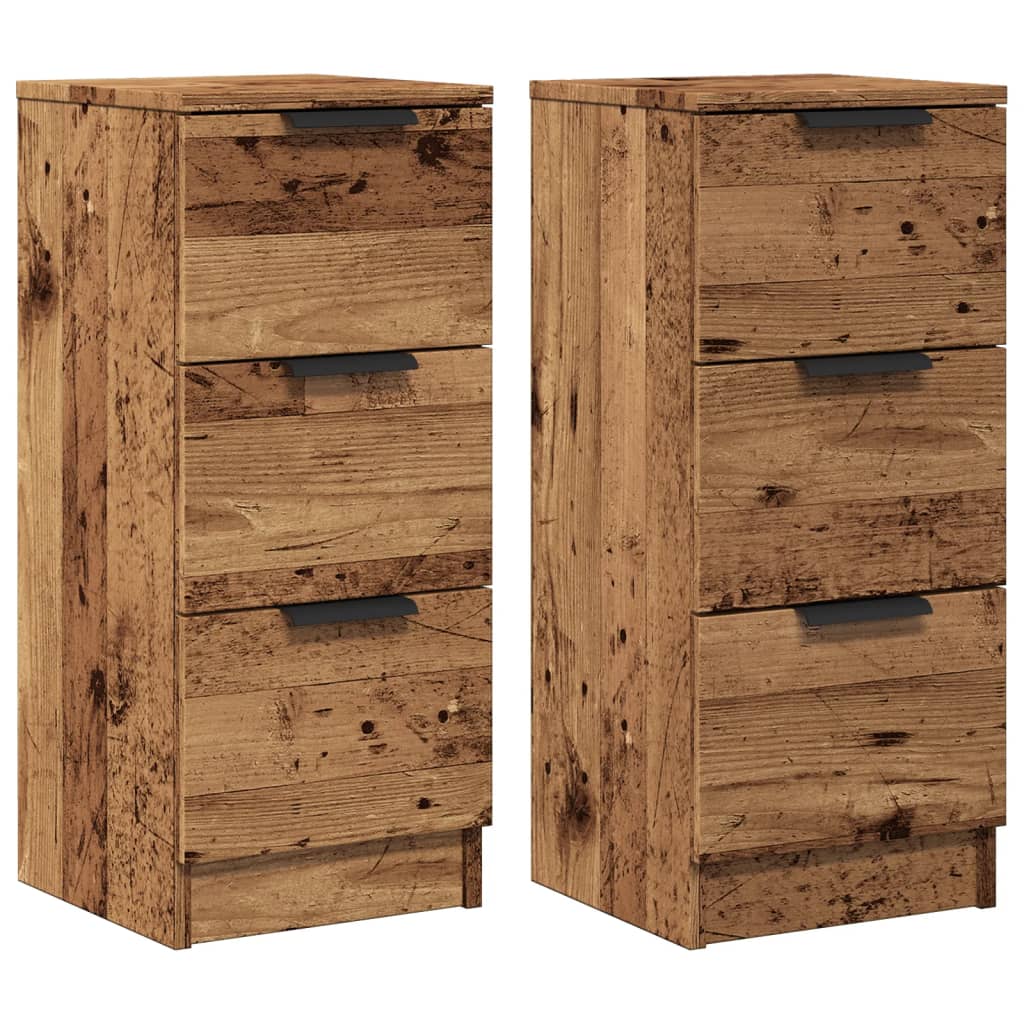 Sideboards 2 pcs Old Wood 30x30x70 cm Engineered Wood